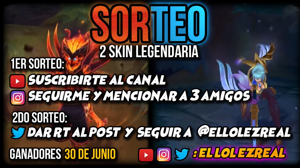 ElLoLEzreal's tweet photo. Doble sorteo de skin legendaria. Participa
YT: https://t.co/5bmm1wVWRg
IG: https://t.co/R6WoWx1aeQ https://t.co/WmmYAFmGIT