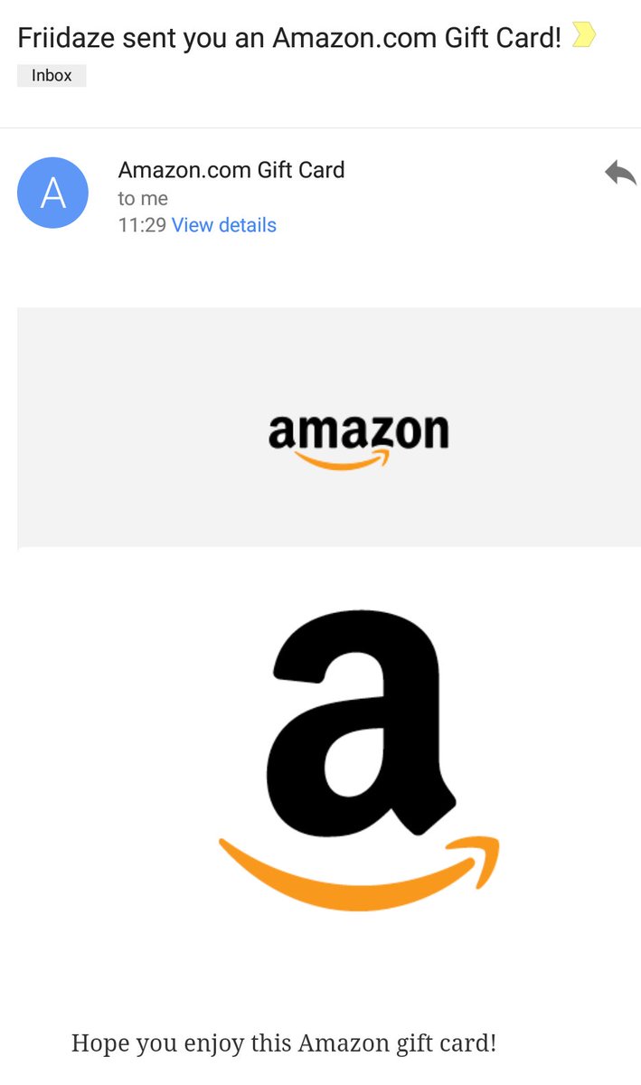 I won a give away from the amazing <a href="/friidaze/">Friidaze</a> for an amazon gift card she is awesome n everyone should follow her on twitch n twitter!!