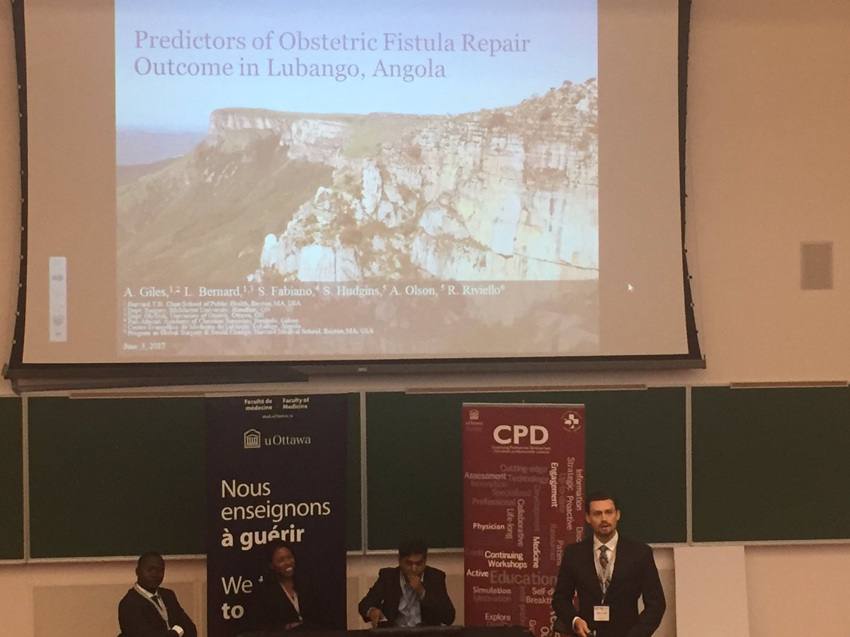 gsurgstudents's tweet photo. Our co-VP of Residents/Trainees, Andrew Giles PGY4, presents on obstetric fistula repair outcomes in Angola at the #BRT2017! @Bethune2017 https://t.co/E3XTEV01Wt