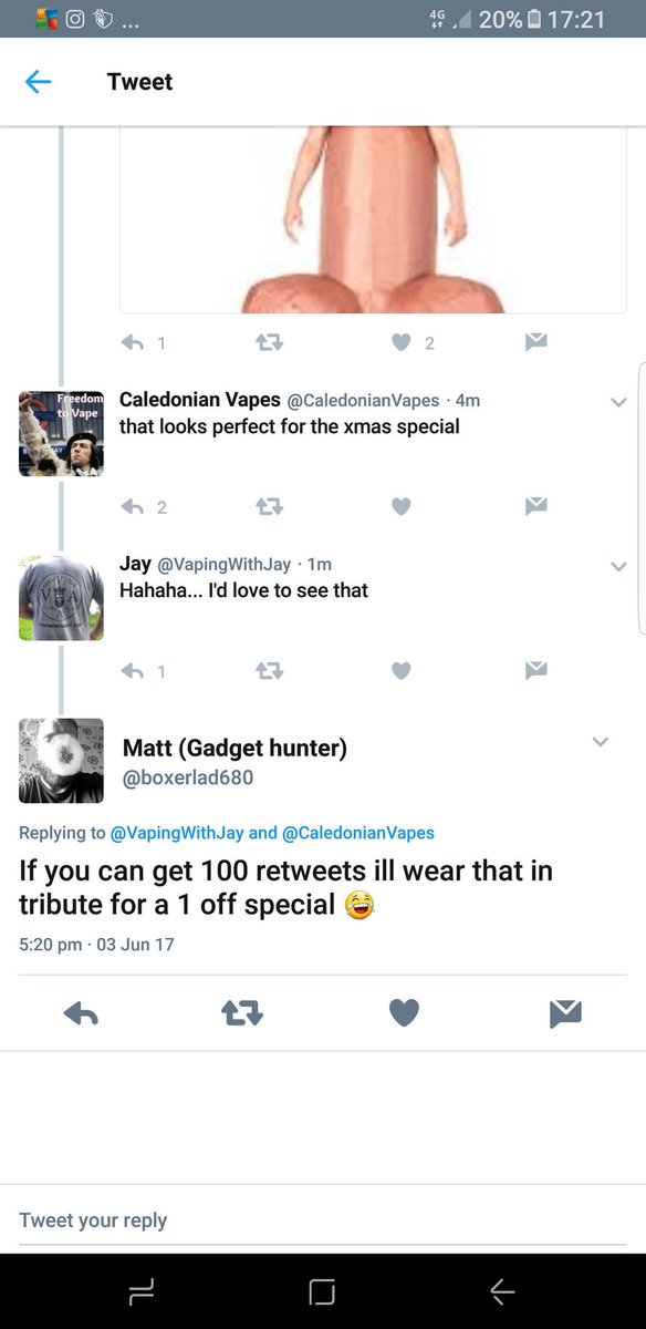 itfc4eva's tweet photo. You heard the man 100 Retweeted gets him wearing a cock shot 

#retweet #vape #ukvape https://t.co/K6oOL63YtL