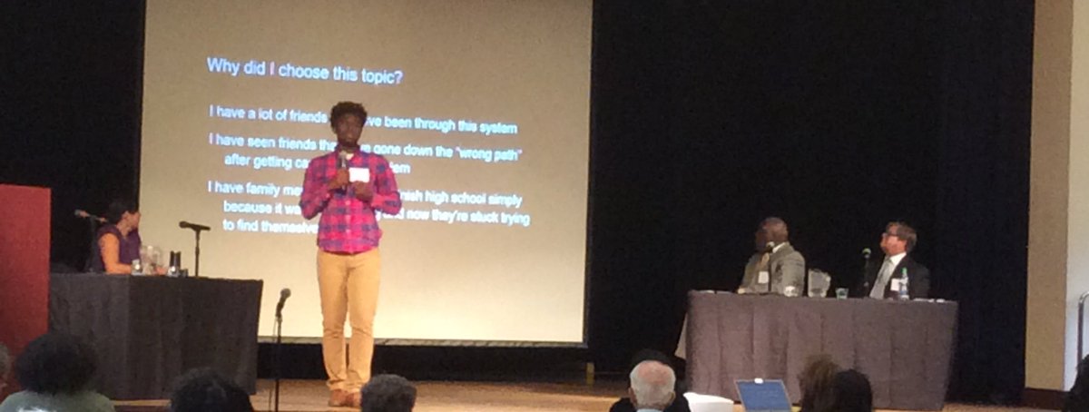 equaljustice's tweet photo. At #MindScience2017: Joseph Holden completed his senior capstone project about the effects of the #SchooltoPrisonPipeline https://t.co/GhoclZJjrF