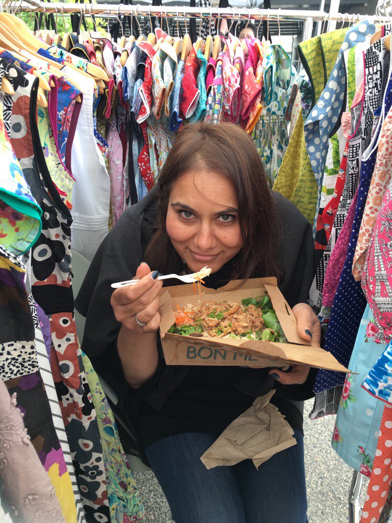 ShaziaMir71's tweet photo. A girls gotta eat I guess even when it's pouring cats n dogs @sowa_Boston! Thx @MrsFields07. Now rain pls STOP! https://t.co/uC1wLbXNnY