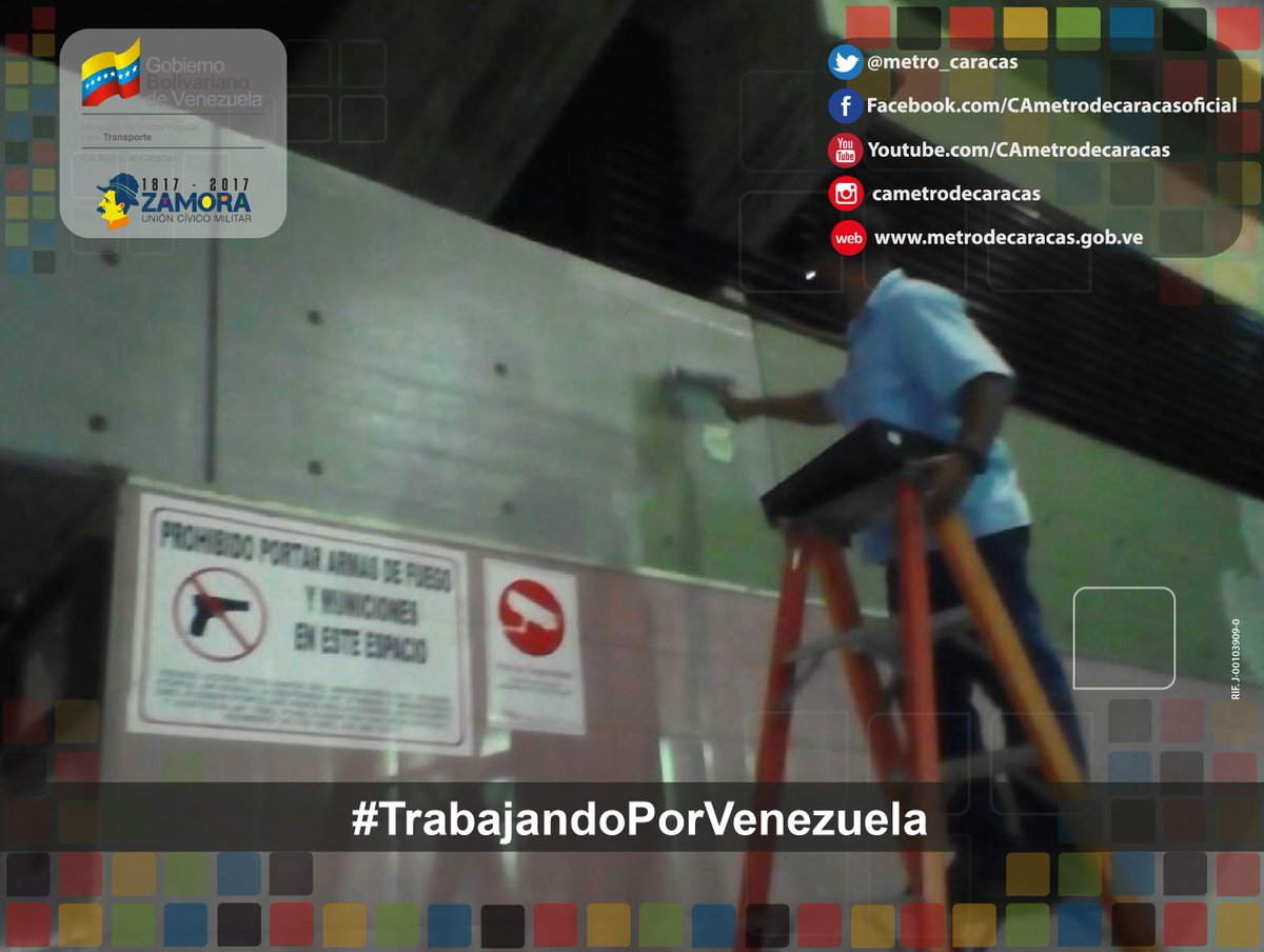 metro_caracas's tweet image. Ante acciones violentas de la derecha, los trabajadores del @metro_caracas trabajan para consolidar la Patria Nueva #HumanizaciónDeLaGranCcs