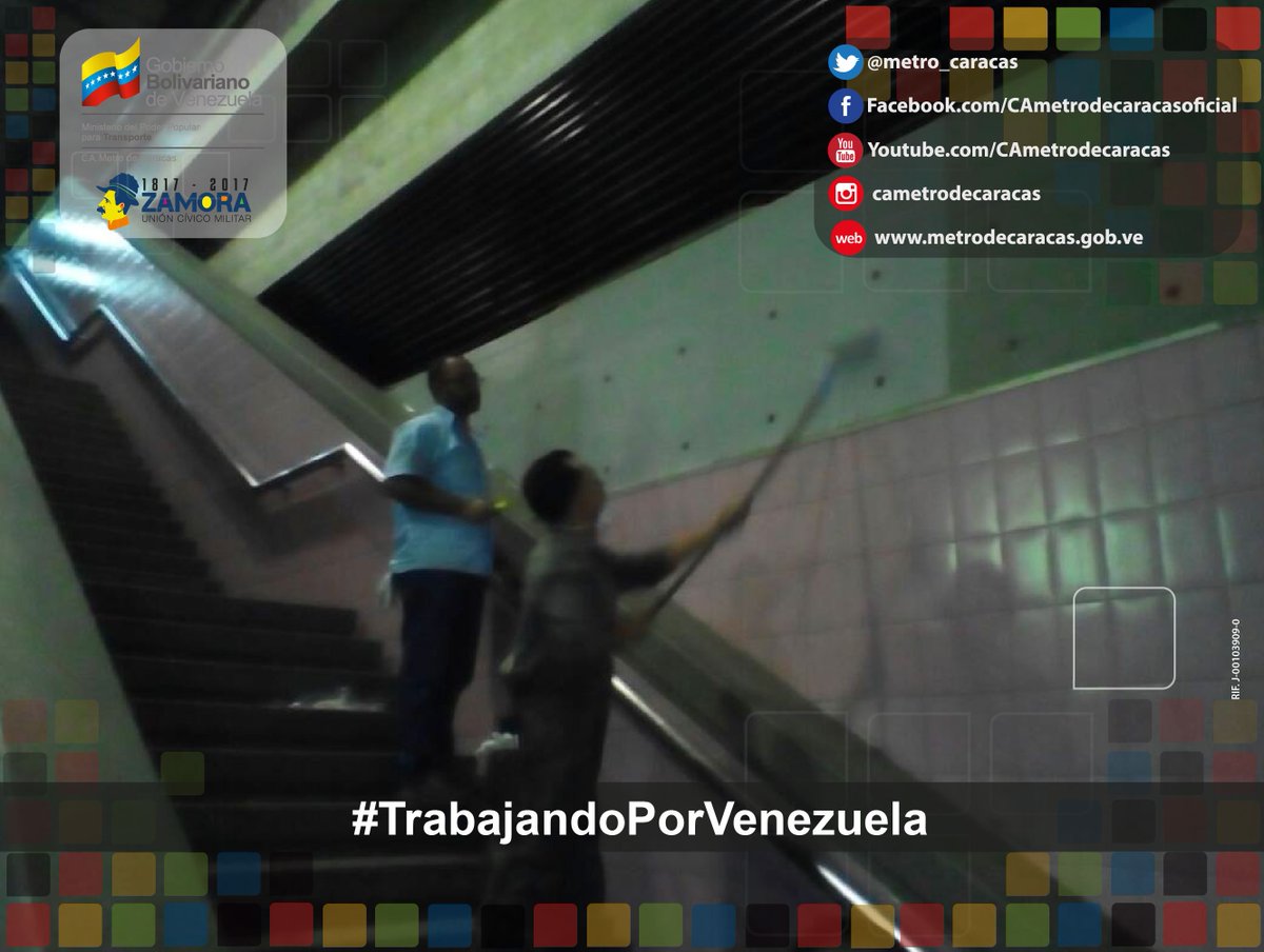 metro_caracas's tweet image. Ante acciones violentas de la derecha, los trabajadores del @metro_caracas trabajan para consolidar la Patria Nueva #HumanizaciónDeLaGranCcs