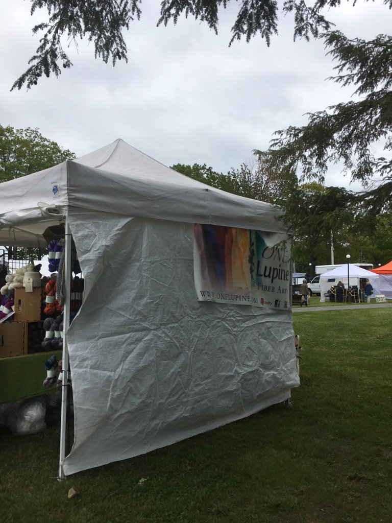Haugmoen's tweet photo. The One Lupine tent from LYS in Bangor had lots of yummy yarn! #Maine #FiberFrolic https://t.co/MhrKg2Dcvv