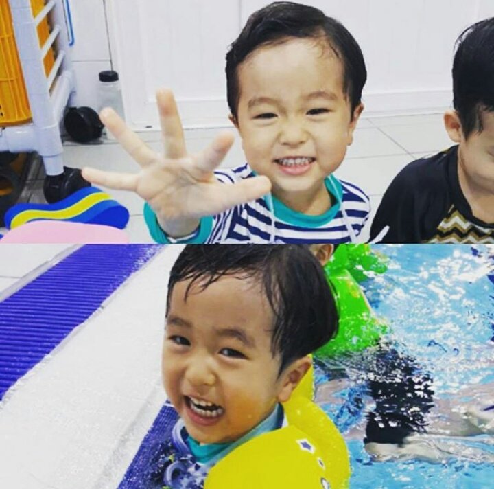 KoSeungJaeTH's tweet photo. น้องซึงแจเริ่มเรียนว่ายน้ำแล้ว~ หนูไม่จมแน่นอนเพราะหนูมีแก้มกลมๆช่วบลอยตุ๊บป่องๆเยย~ 👦🏊 https://t.co/6LVk2d5SWm