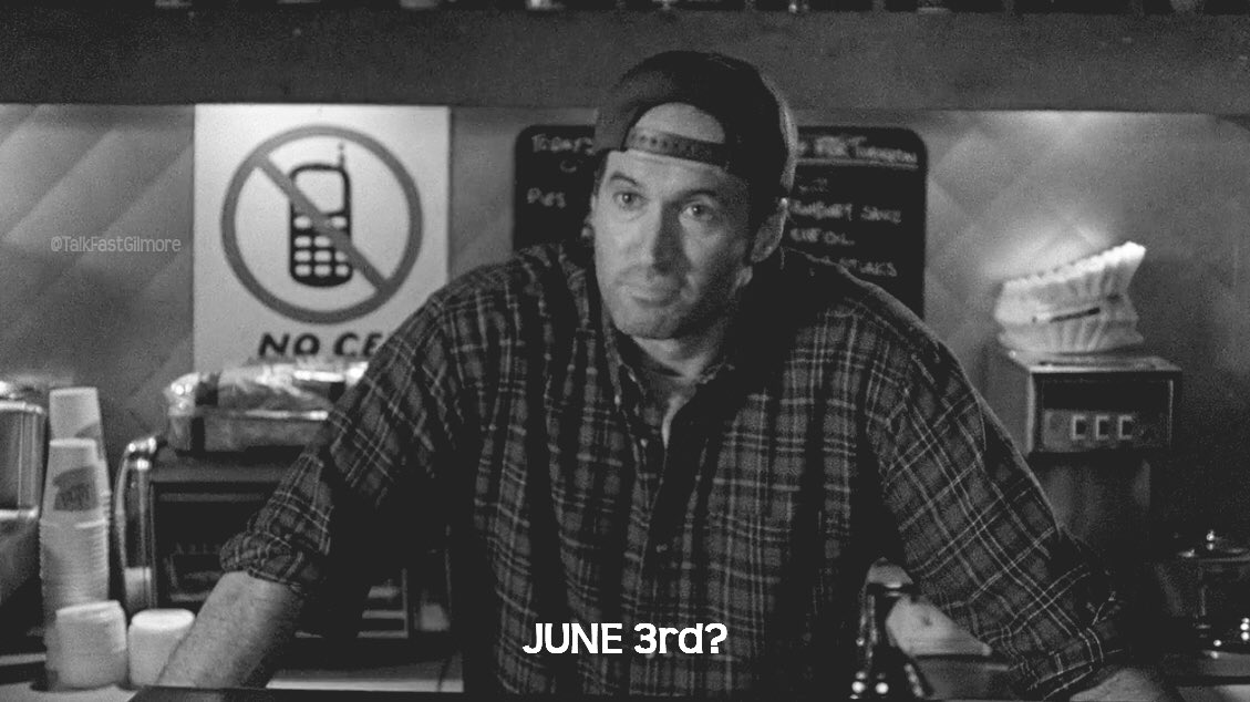 TalkFastGilmore's tweet photo. June 3rd. Can you believe this finally happened? #GilmoreGirls https://t.co/BpwjxjoHKo