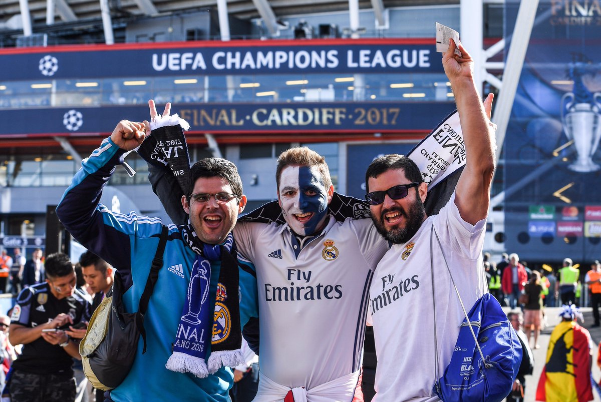 ChampionsLeague's tweet photo. The atmosphere is building outside the National Stadium of Wales! #UCLfinal https://t.co/U7GIl93YuK