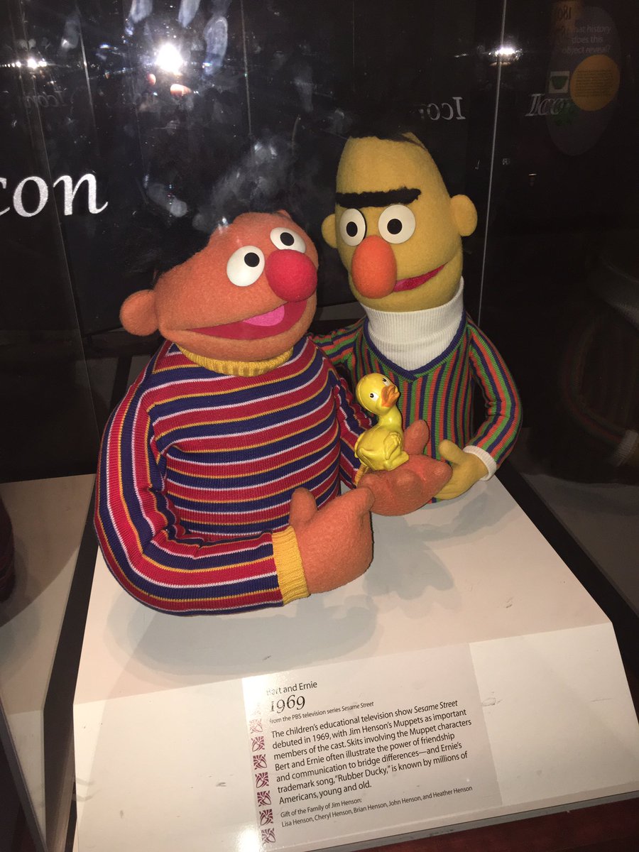 poppedshow's tweet photo. Loved seeing Ernie &amp; Bert and Indiana Jones' hat and whip. Can't wait for the pop culture exhibit in Summer 2018 @amhistorymuseum https://t.co/0VFlMxJIQN