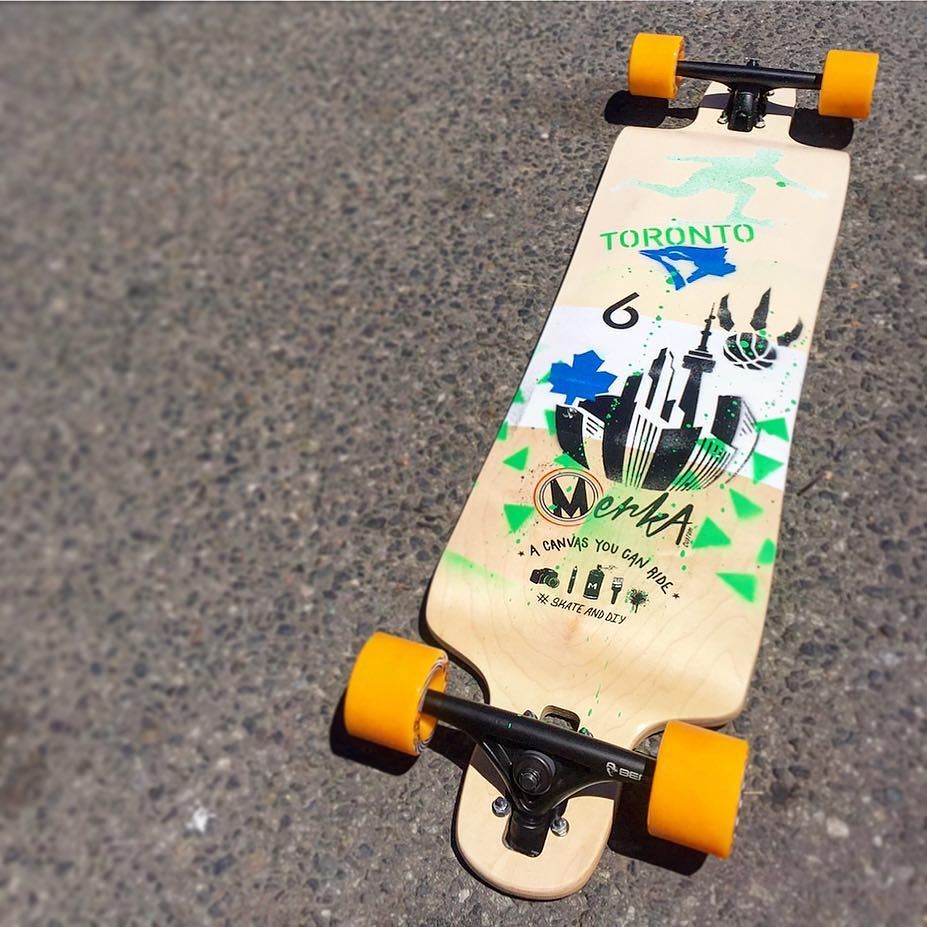 LongboardLiving's tweet photo. They keep asking me to paint it custom. #SkateAndDIY @merkaboards #MERKAFEATURE #merkaboards #toronto #torontolife… https://t.co/iHHuGJzTMr https://t.co/e4BAm6SfF4