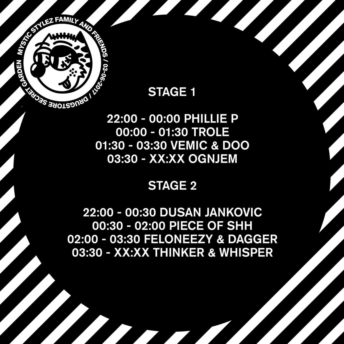 think_dammit's tweet photo. lineup za večeras, bašta drugstore https://t.co/NOBqllRadv