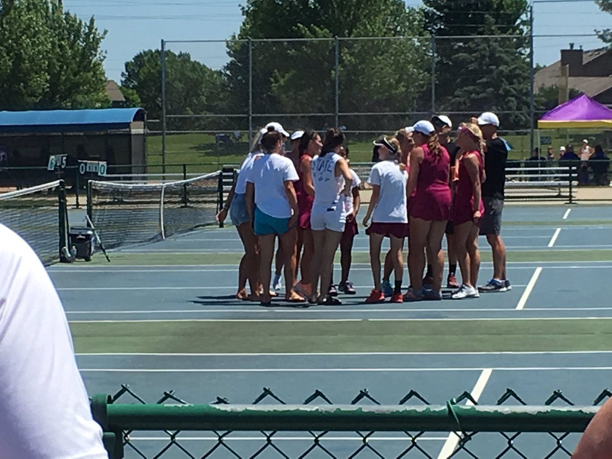 dchsgbb's tweet photo. DCHS girls tennis...one down &amp; one to go! Maroons move on to the team state championship match! https://t.co/GIP6Zq0PAA