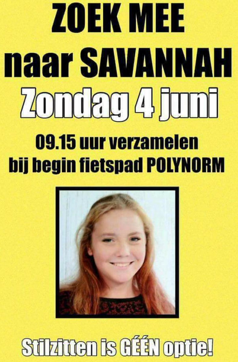 qtiepie0809's tweet photo. @ZoekJeMee naar #SavannahDekker #zondag 4 #juni as #verzamelen bij het #begin van het #fietspad #Polynorm #StilZittenIsGéénOptie 🙏🏻 https://t.co/rtcjnrBquV