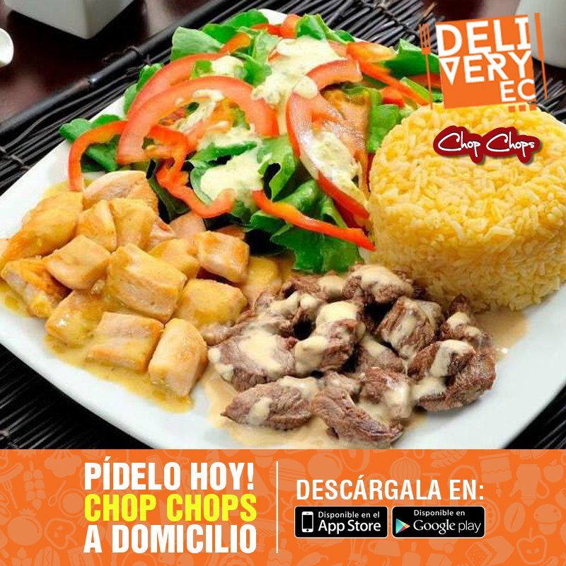 deliveryec's tweet photo. No sabes qué comer? Chop Chops nunca falla! Pídelo desde tu celular con nuestra App @DeliveryEC! Disponible en todo Guayaquil y Samborondón. https://t.co/72dBYv2wSI