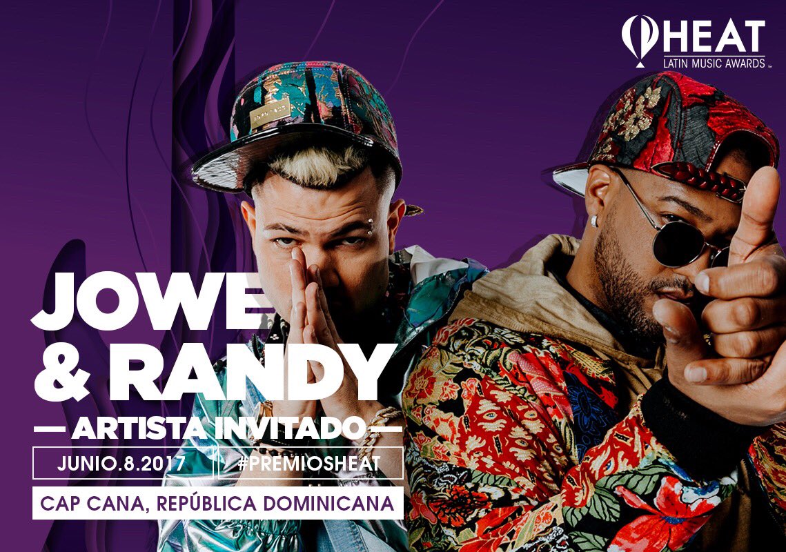 lospremiosheat's tweet photo. Este dúo representante del reguetón nos pondrá a movernos en los #PremiosHeat #CapCana, mira la presentación de #JowellyRandy por @HTVMusica https://t.co/VxXsojeGSg