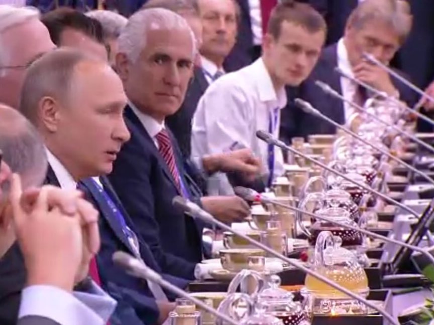 AliceKohn's tweet photo. Is this the beginning or the end?#etherum at #SPIEF17 #puterin! https://t.co/QUylAt7NIs