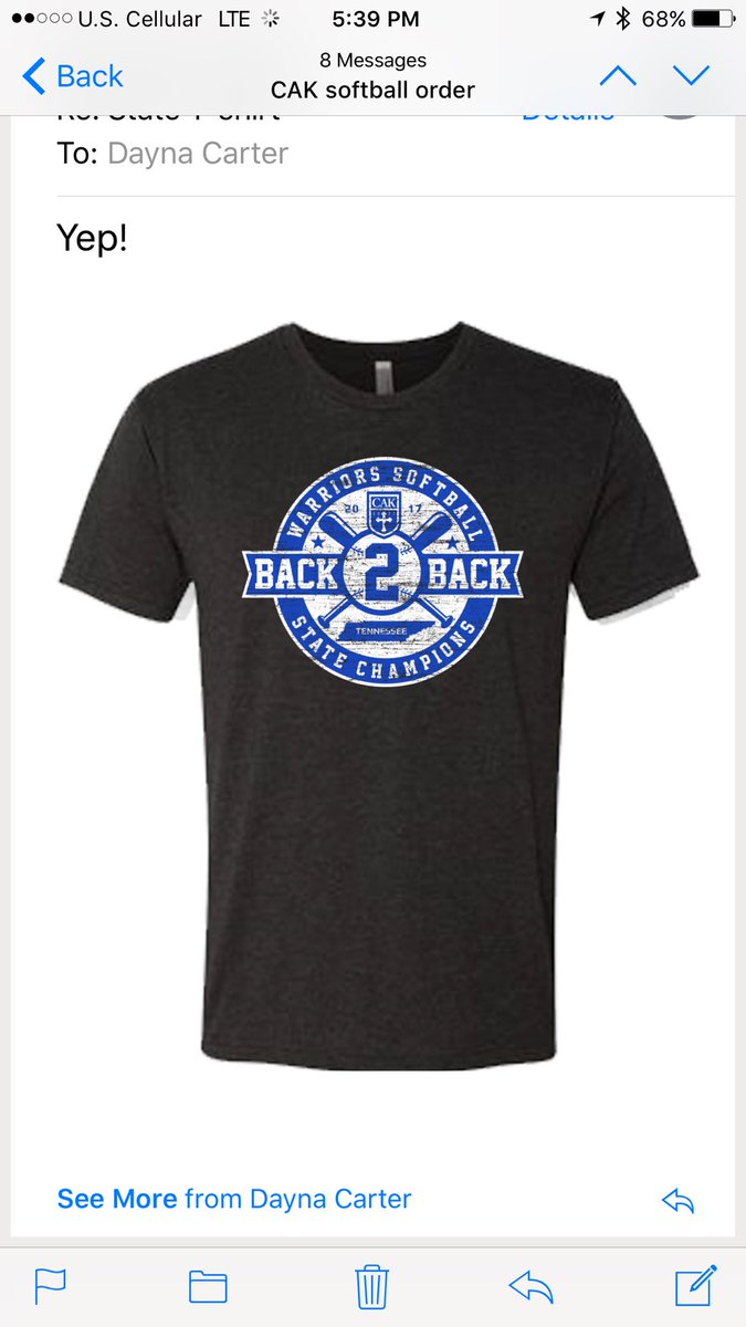 Cak Softball Back2back State Championship Gear Text Coach Dayna Your Order