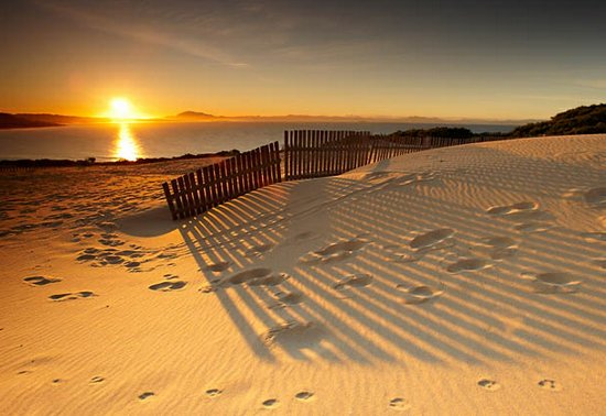HistoriasDeLuz's tweet photo. Cae el sol en la playa de Bolonia, en #Cádiz. ¡Buenas noches! Foto: @viajediario https://t.co/RqcYOBHh5B