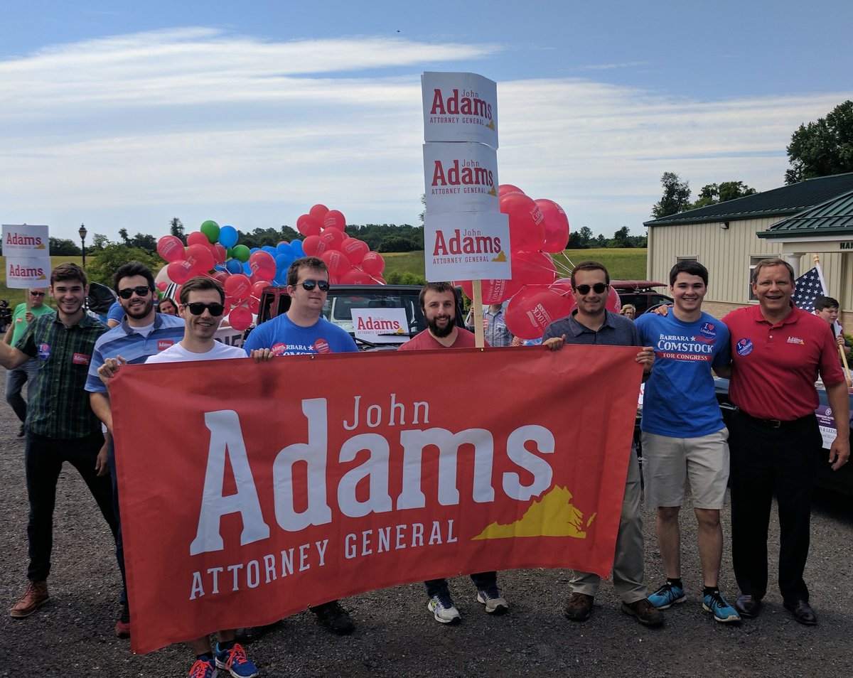JohnAdamsforVA's tweet photo. Great morning celebrating Hamilton Day with @LaRock4Delegate and Geary Higgins! #HamiltonVA https://t.co/4RSl0M9LY0