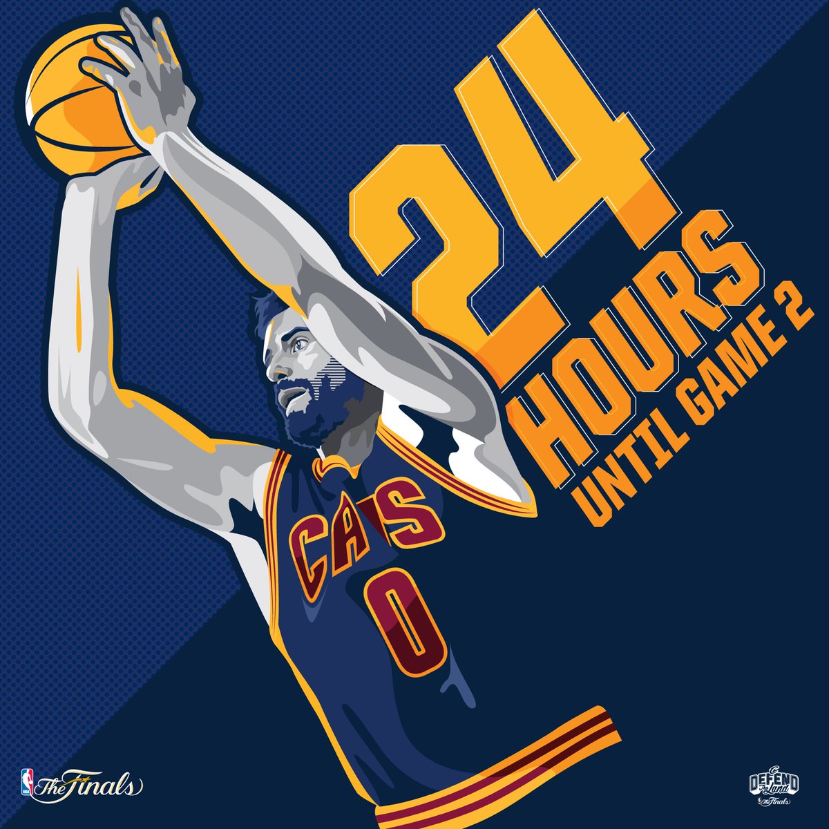 cavs's tweet photo. #NBAFinals Game 2 tips off in 24 HOURS. #DefendTheLand https://t.co/AWktcDPQzN