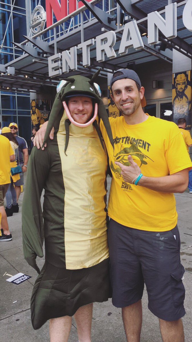 An "Instrument of Crime" sighting on the <a href="/BrdgstoneArena/">Bridgestone Arena</a> plaza! #StanleyCup