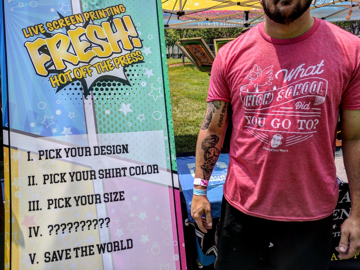 ArnarLimited's tweet photo. Hello Bunbury! No other shirts are this FRESH 🐝👕 #Bunbury2017 #LivePrintExperience https://t.co/E8LfSAf6Yl