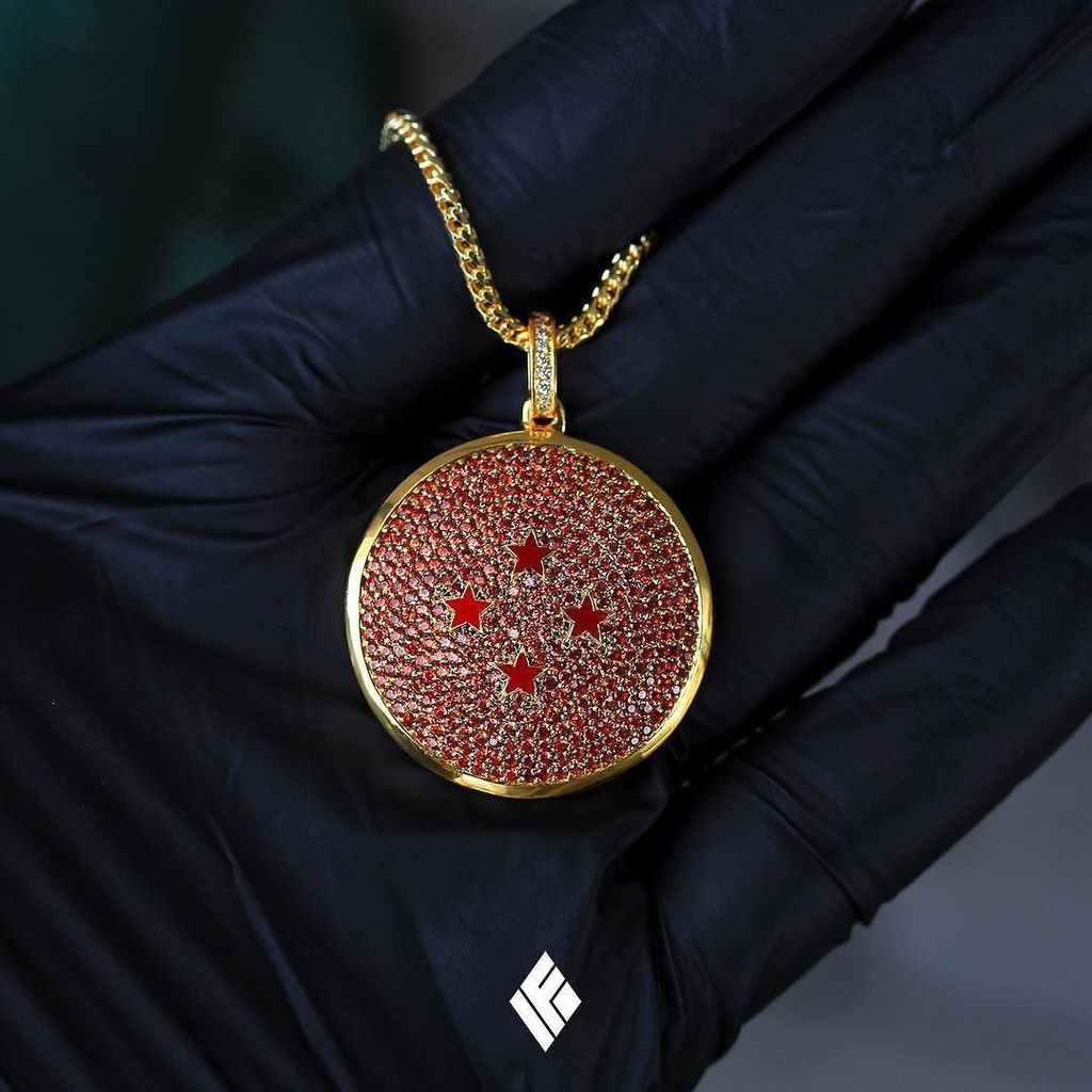ifandco's tweet photo. Custom 14K Yellow Gold DragonBall Pendant Fully Iced Out With Orange Sapphires. Specially made for @mouseijuana 💎 #DragonBallZ #CustomJewel… https://t.co/No5zr5nwN9