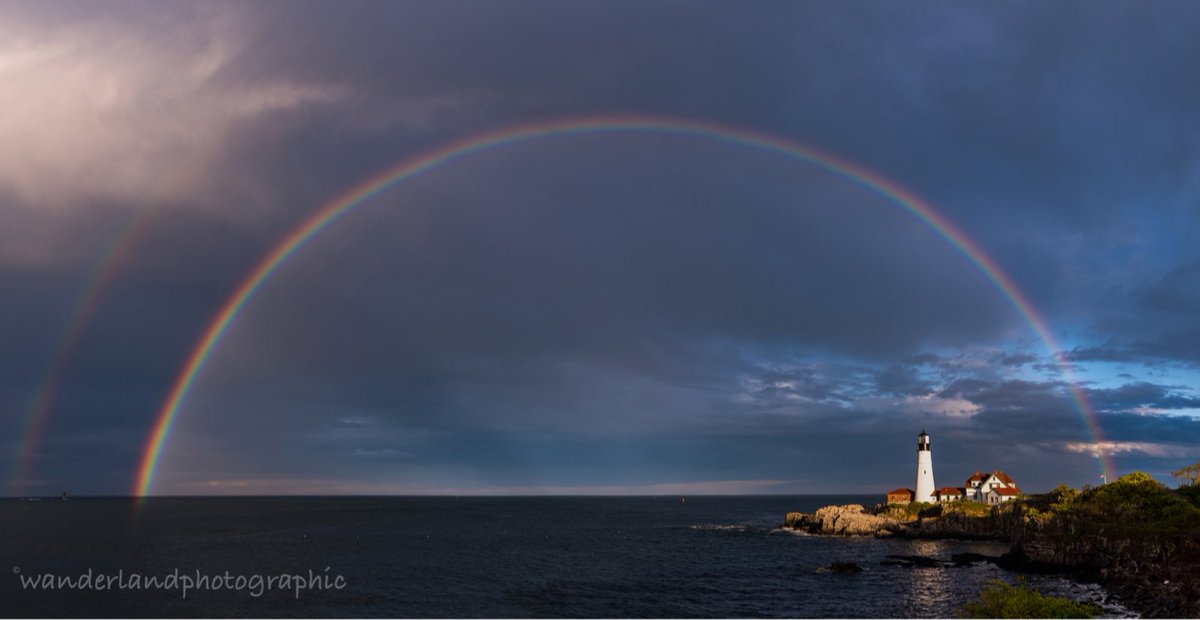 thebugaj's tweet photo. Yesterday at the #portlandheadlight Check out more at https://t.co/gxWmEU6JGt WanderlandPhotographic #rainbow #maineart #MaineThing #maine https://t.co/WRlF2aBq41