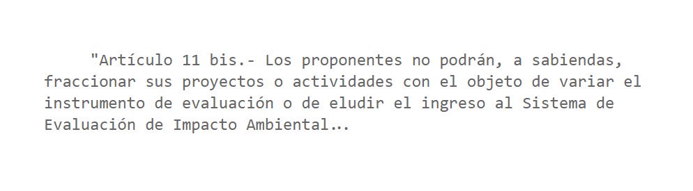 3tacl's tweet photo. En #Chile, la Ley 19.300 prohíbe el fraccionamiento de proyectos para evitar evaluación de impacto ambiental. https://t.co/eXMkUWMI3B https://t.co/HyuTe30C6L