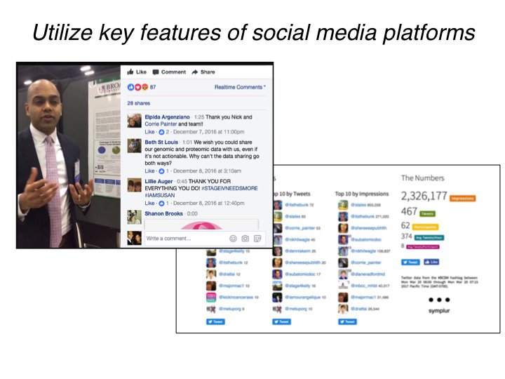 Nikhilwagle's tweet photo. Features like Facebook Live & Tweetchats also great way to connect w patients (e.g. livestreaming our #SABCS2016 #mbcproject poster) #ASCO17 https://t.co/xQpslGKndH