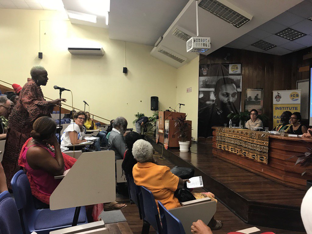 SonjahStanley's tweet photo. #CarolynCooper asking Q re decolonising project around #RhodesMustFall movt on keeping statues #StuartHallConference https://t.co/FCdC4dEJjv