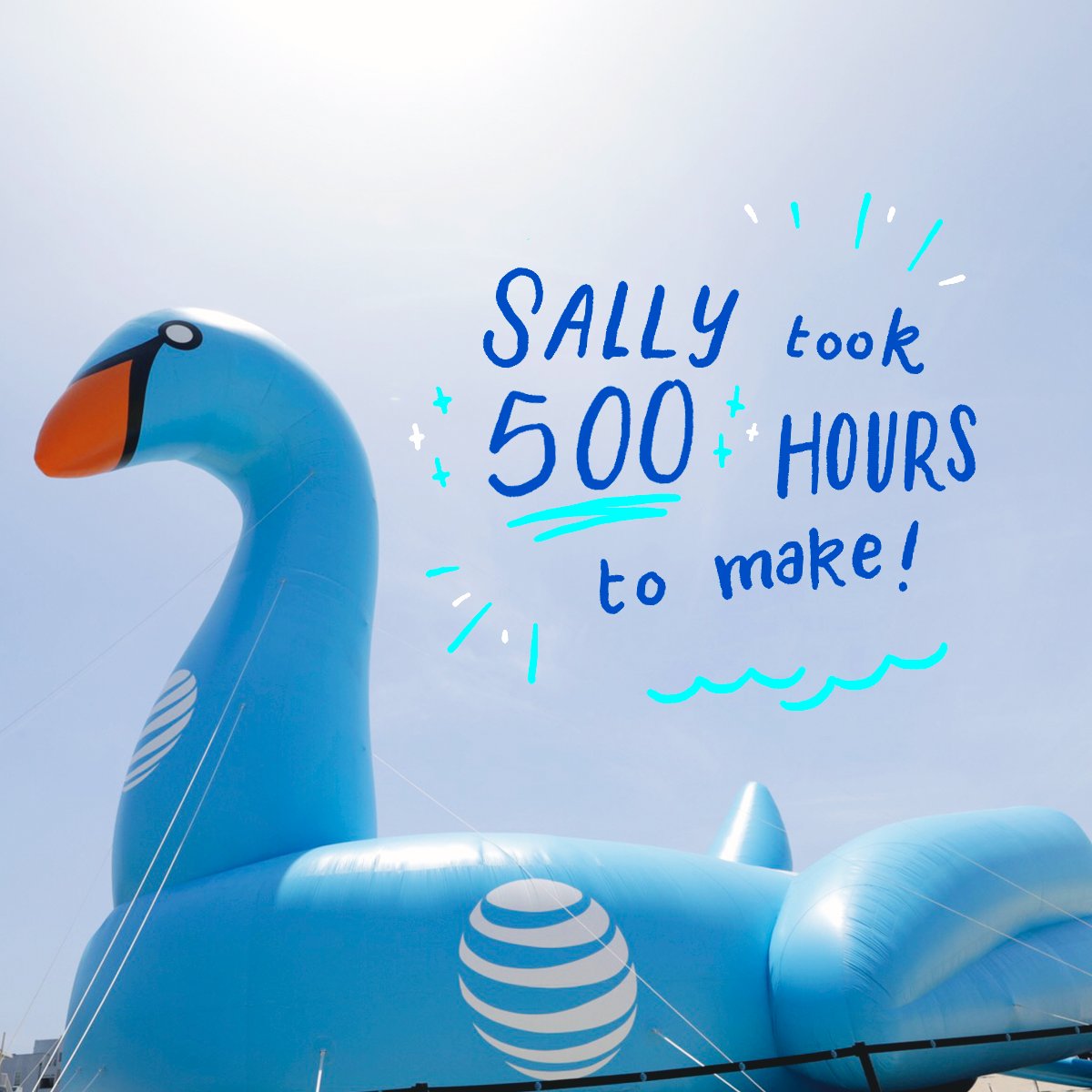 ATT's tweet photo. When it comes to pool floats, we don’t mess around. We hatched a 51 ft. tall swan and @GWR took notice! #iHeartSummer17 #SummerYourWay https://t.co/yrGQ4ACNXR