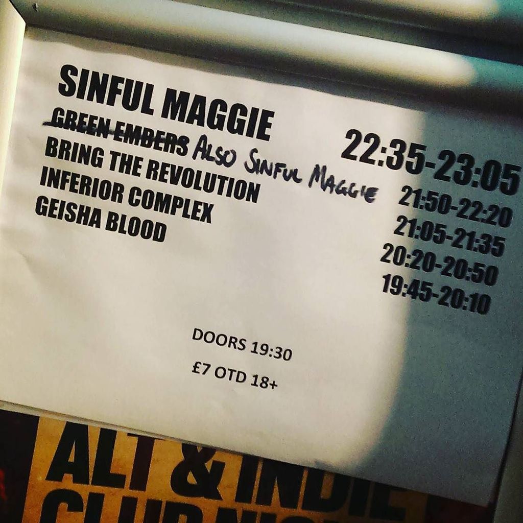 BringtheRevolt's tweet photo. What's the chances. Sinful Maggie and Also Sinful Maggie on the same bill #awkward https://t.co/p00JgpkYeg