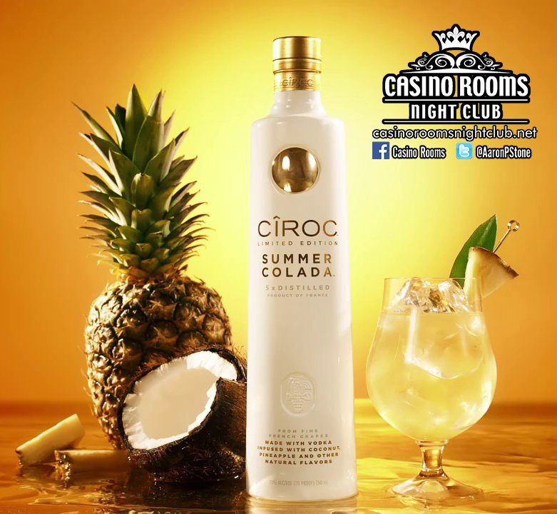CasinoRoomsRoch's tweet photo. @Ciroc Summer Colada Vodka? Dont mind if I do! It is Saturday after all! Pouring now @AaronPStone Casino @Rochesterbar @TenshiGCRoch https://t.co/Sj1MeGAe2k