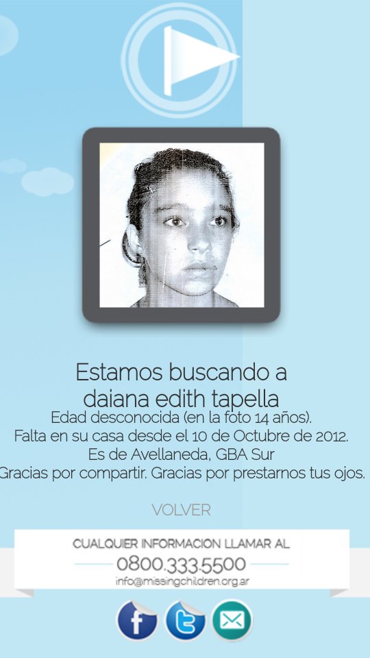 SolidarioRt's tweet photo. Missing Children Argentina está buscando a daiana edith tapella https://t.co/Xz8Wl5MA38 #Avellaneda https://t.co/RSYryG6qFq