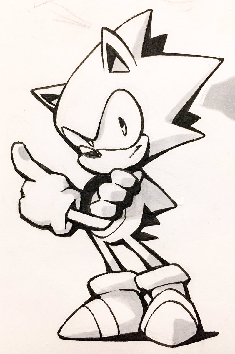 OrangeTavi's tweet photo. I drew a Sanic https://t.co/FqDliPxCKu