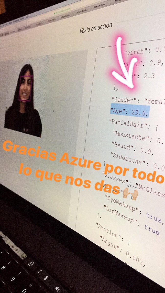 Micaela_Perdomo's tweet image. Gracias #Azure por todo lo que nos das 🙇🏻♀️. 💃🏻💃🏻💃🏻 #FaceAPI @Azure