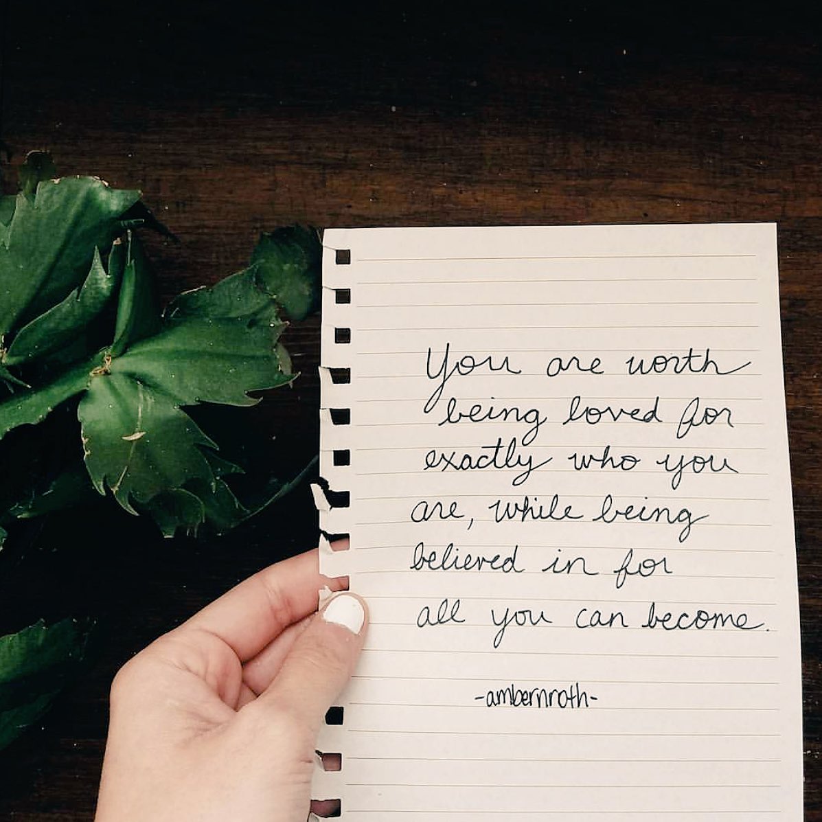 AmandaBWorth's tweet photo. You are worth being loved for exactly who you are, while being believed in for all you can become. - Amber N Roth #WorthIt https://t.co/hJAzOFJN9g