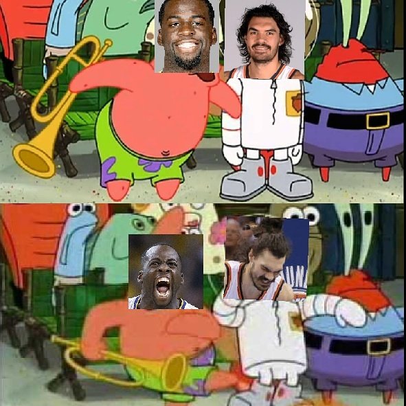 spongebobnba's tweet photo. Draymond Green: "Kicking? I wanna do some kicking!"
#nba #NBAFinals #DubNation #kd #warriors #draymond #steph #klay #goldenstatewarriors https://t.co/QtqtNlWYg7