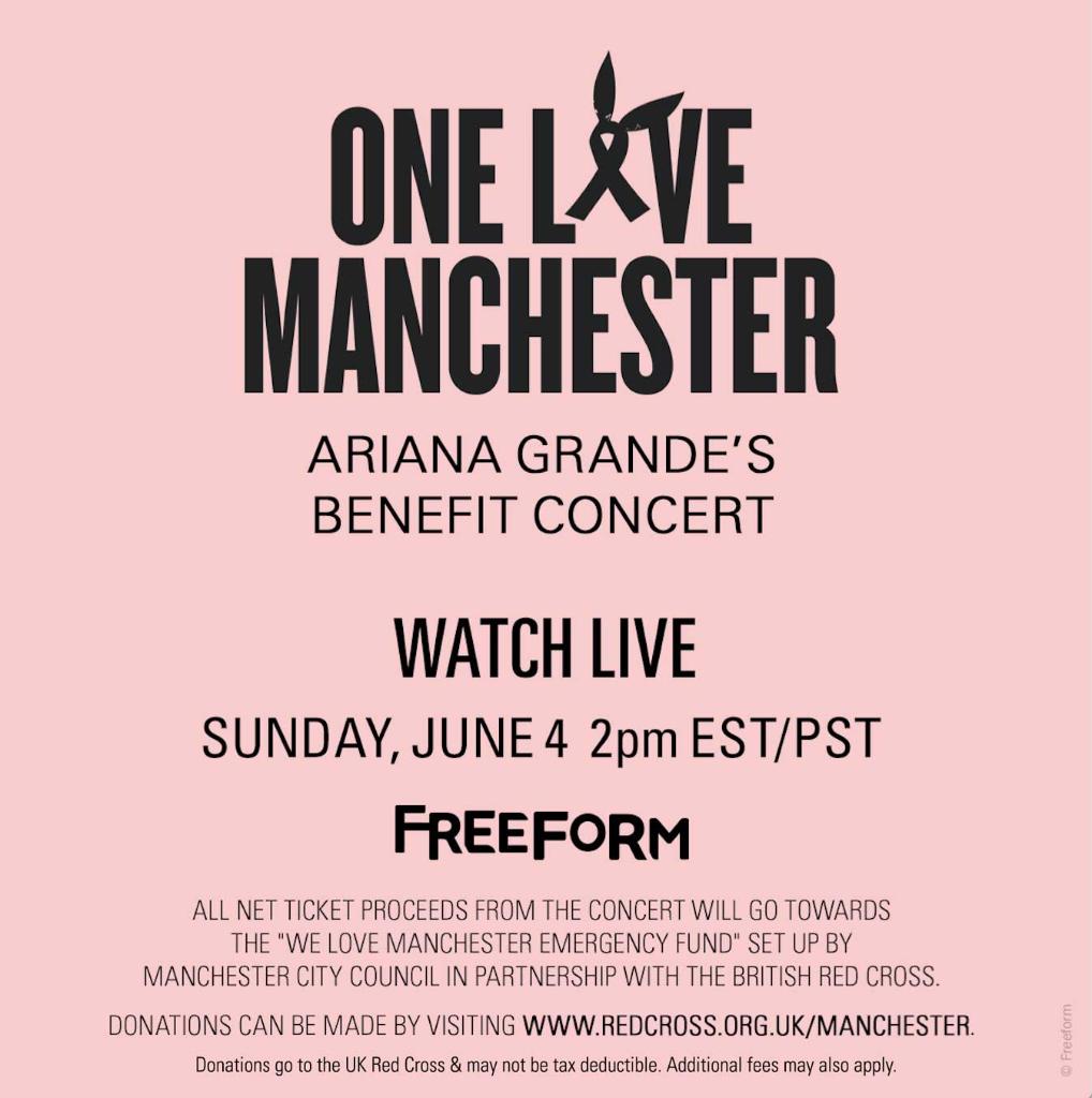 PLLonMax's tweet photo. Watch “One Love Manchester” live on @FreeformTV, tomorrow at 2pm EST/2pm PST. Full lineup: https://t.co/LEJVPYszLO #WeStandTogether https://t.co/lD2dQ5ecVK