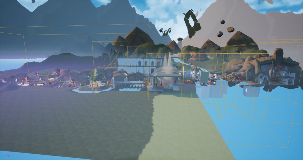 TeamPolish's tweet photo. The beginning level of Hollow looks from a zoomed-out, editor perspective. Weird how so much can look so small... #screenshotsaturday #UE4 https://t.co/xEUTLsTfWG