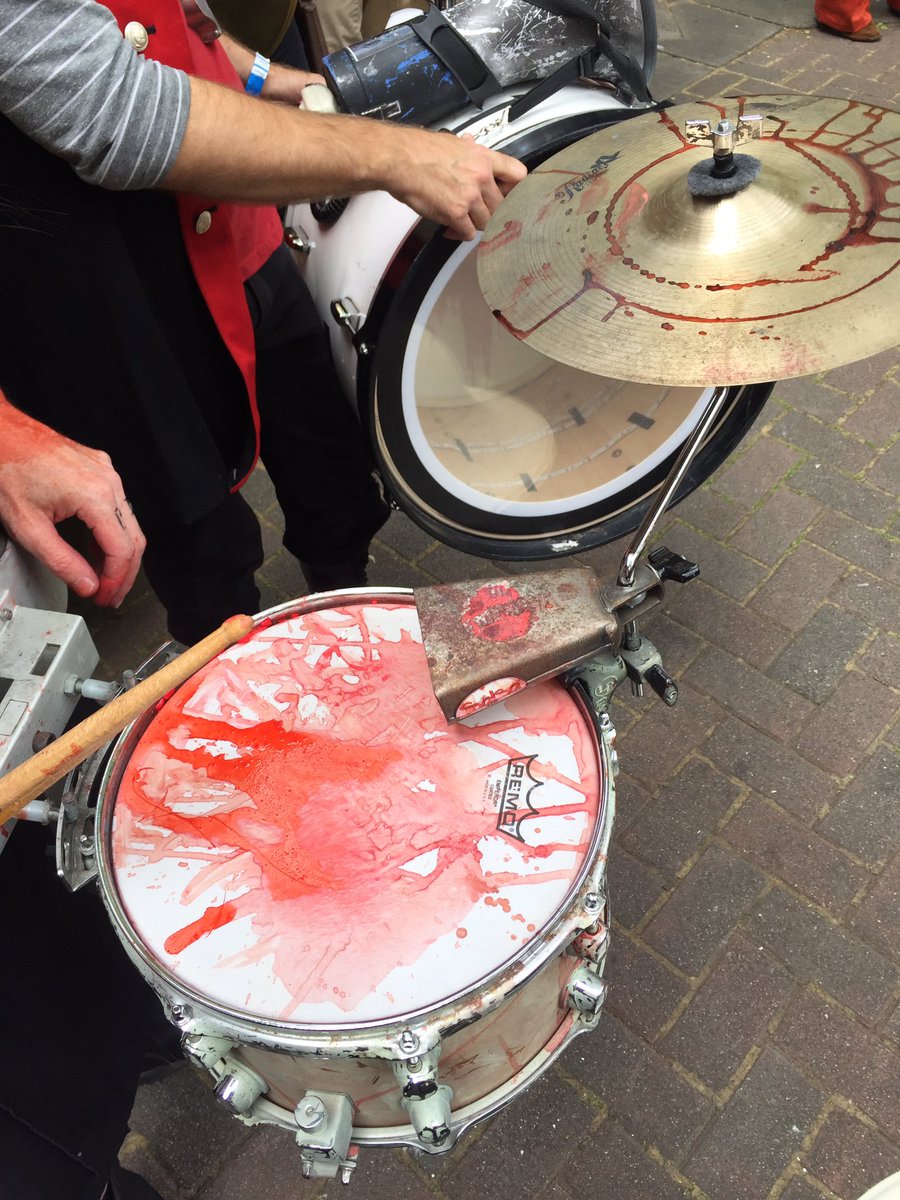 deaDMCBand's tweet photo. Blood drums @HONKFestWest https://t.co/mLid9V9m3n