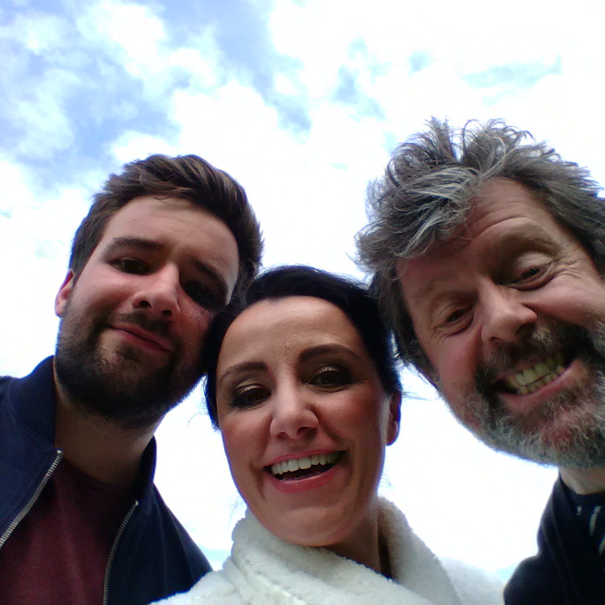 AnnaBonitatibus's tweet photo. And here you have the Ulisse's family:
Telemaco @TomElwin Penny &amp; Odisseo #PaulNilon 
under @GrangeFestival sky. https://t.co/nd1kYz9I5U