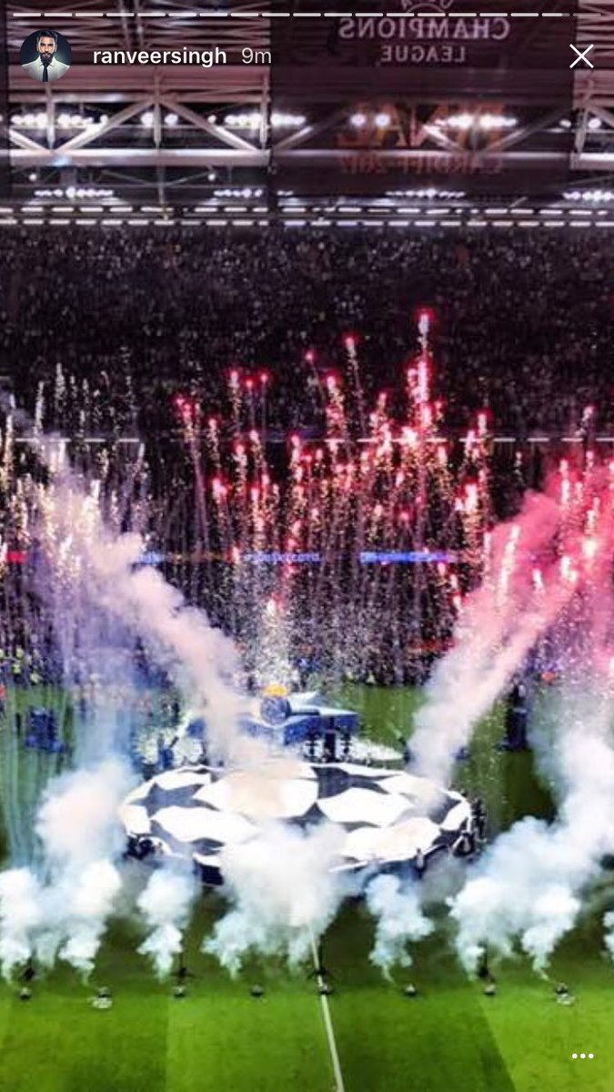 ranveercafe69's tweet photo. From Mr.Singh's instagram stories #UCLFinal #ChampionsLeagueFinal #UCLFanFest ❤️❤️ https://t.co/sRjz41Ove9