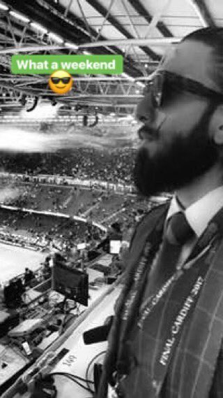 RanveeriansFC's tweet photo. What a weekend it has been! ThankYou for ur company! 😎🙌🏼⚽️#UCLfinal #UCLFanFest #ChampionsLeagueFinal
From Ranveer Singh's Instagram Story. https://t.co/zzdd1pw48b