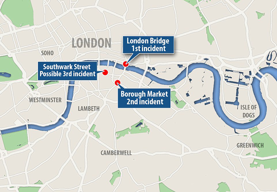 DailyMailUK's tweet photo. Terrorists murder at least two in stabbing frenzy at ‘FIVE’ locations in London https://t.co/yq2QY0thOp https://t.co/8MnsUFe5F7