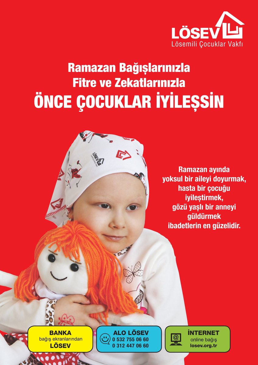 Ramazan Bağışlarınızla
Fitre ve Zekatlarınızla
#ÖnceÇocuklarİyileşsin
🏦Banka BağışEkranlarından LÖSEV
🌐losev.org.tr/bagis/Ramazan.…
☎️03124470660