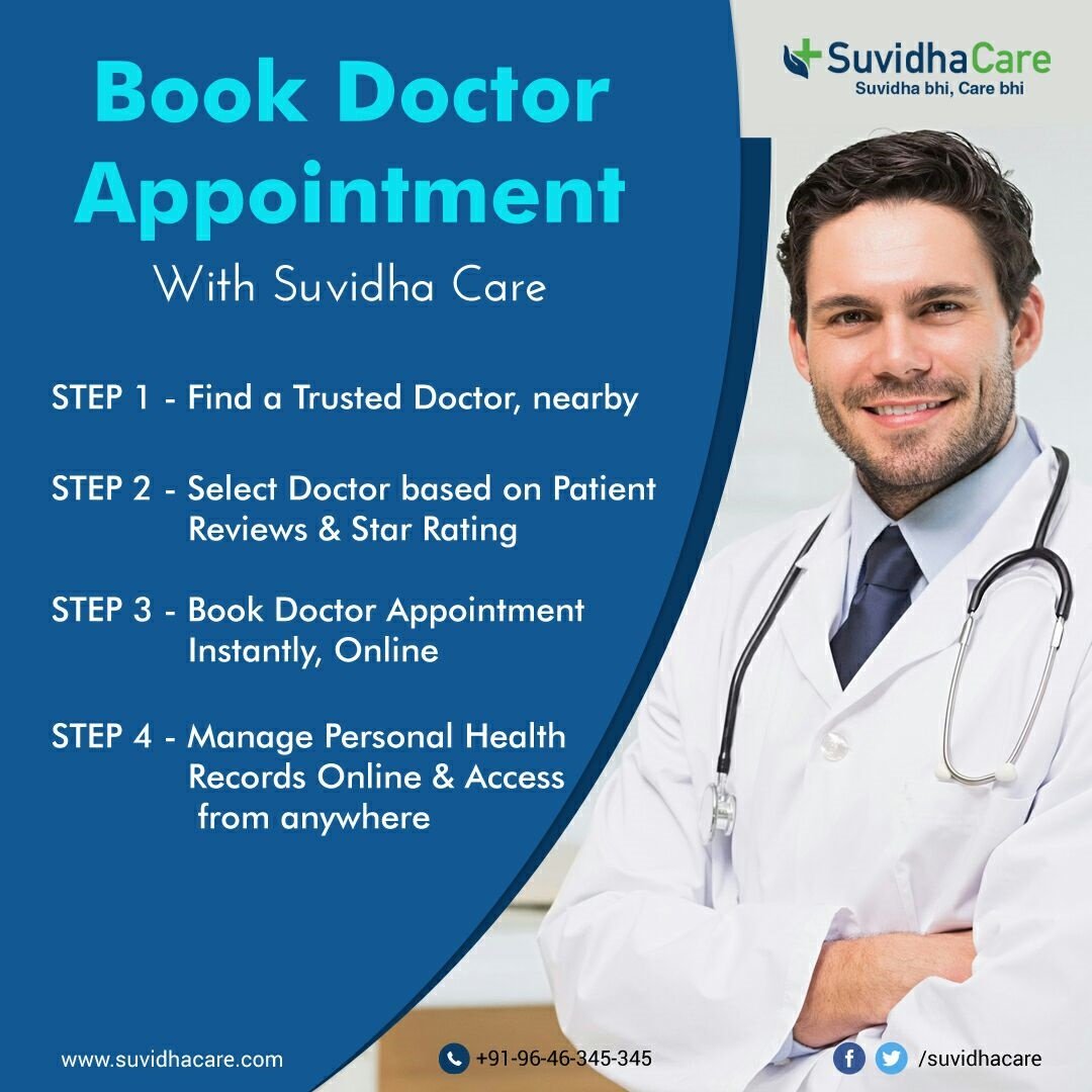 suvidhacare's tweet photo. Book Doctor's Appointment Easily and Instantly With #Suvidha_Care 
#Easy_steps #instantbooking #Cost_Saving   #savetime https://t.co/DXmQEDRT5Q