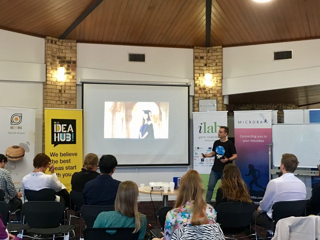 UQVentures's tweet photo. Here we go! Ben fr. @vygoapp up next #startupaus #pitch #ilabuq #startup https://t.co/luqMSKClEk