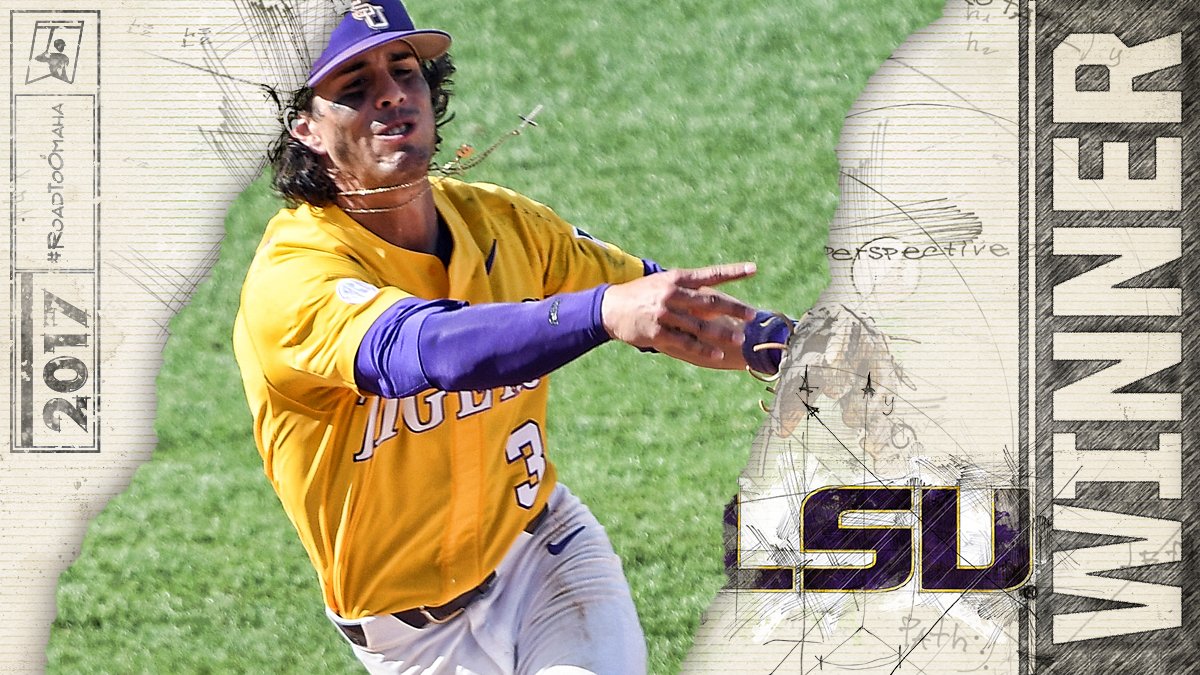 NCAABaseball's tweet photo. GEAUX TIGERS! 

Zach Watson blasts two more homers as LSU claims an 11-6 win over Southeastern Louisiana! #RoadToOmaha https://t.co/SNfulWReTp